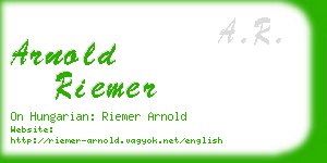 arnold riemer business card